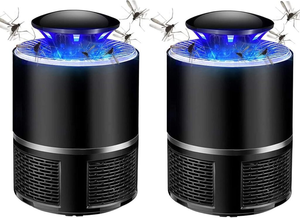 Bug Zapper, Fruit Flies Trap, Electric Mosquito  Fly Zappers/Killer - Insect Attractant Trap Powerful Little Gnats, Hangable Mosquito Lamp for Home, Indoor, Outdoor, Patio (Black,2PCS)