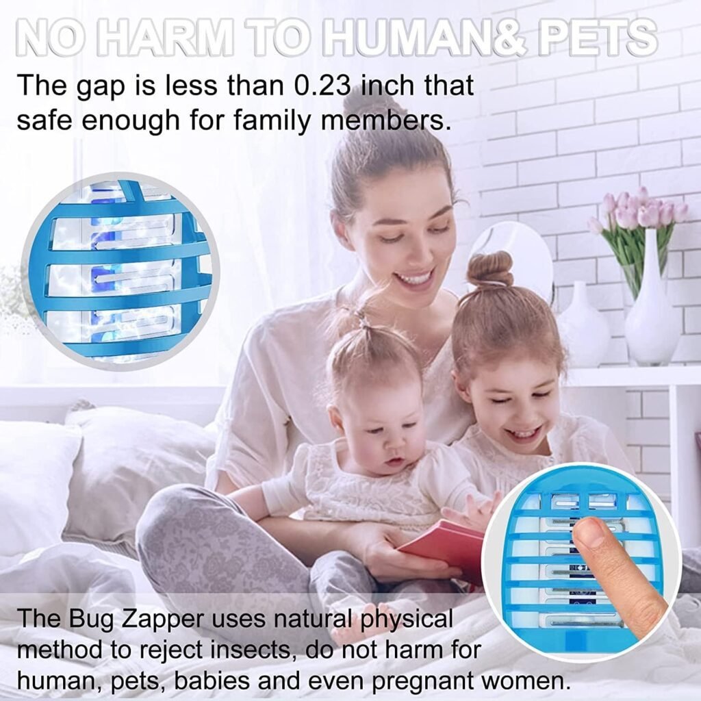 Bug Zapper, Fruit Flies Trap, Electric Mosquito  Fly Zappers/Killer - Insect Attractant Trap Powerful Little Gnats, Hangable Mosquito Lamp for Home, Indoor, Outdoor, Patio (Blue)