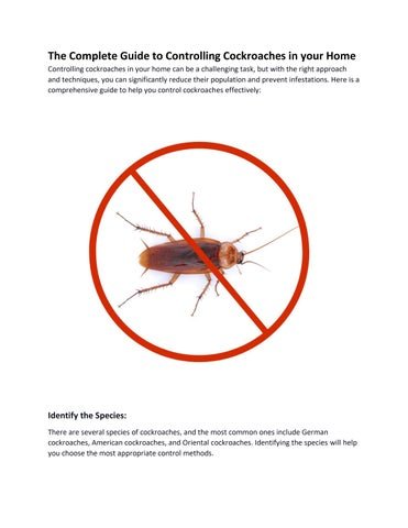 Cockroach Control Cleveland TN: Effective Strategies For Pest Management