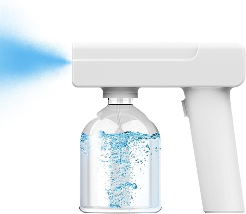 DrShark Professional Sprayer Fogger Machine Electrostatic ULV Atomizer  Cordless Handheld Nano Steam Gun – Rechargeable Spray Gun with Blue Light for Touchless Spray