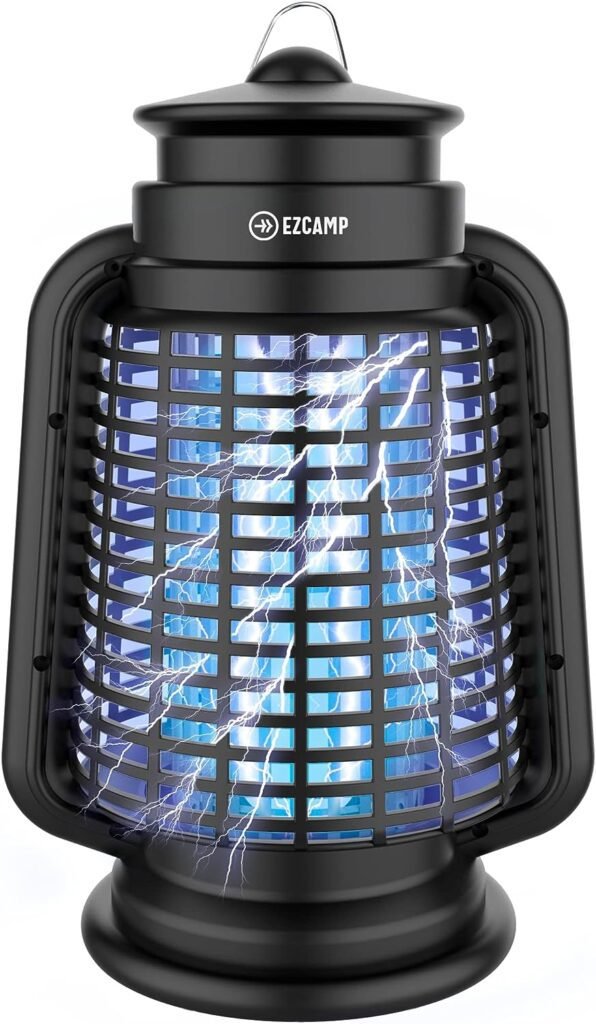 Ezcamp Outdoor Mosquito Bug Zapper – 20W - 4200V - Powerfull Electric Mosquito Fly Zapper - Insect Light Killer for Outdoor - Fly Zapper Trap for Patio Garage Garden Backyard Camping