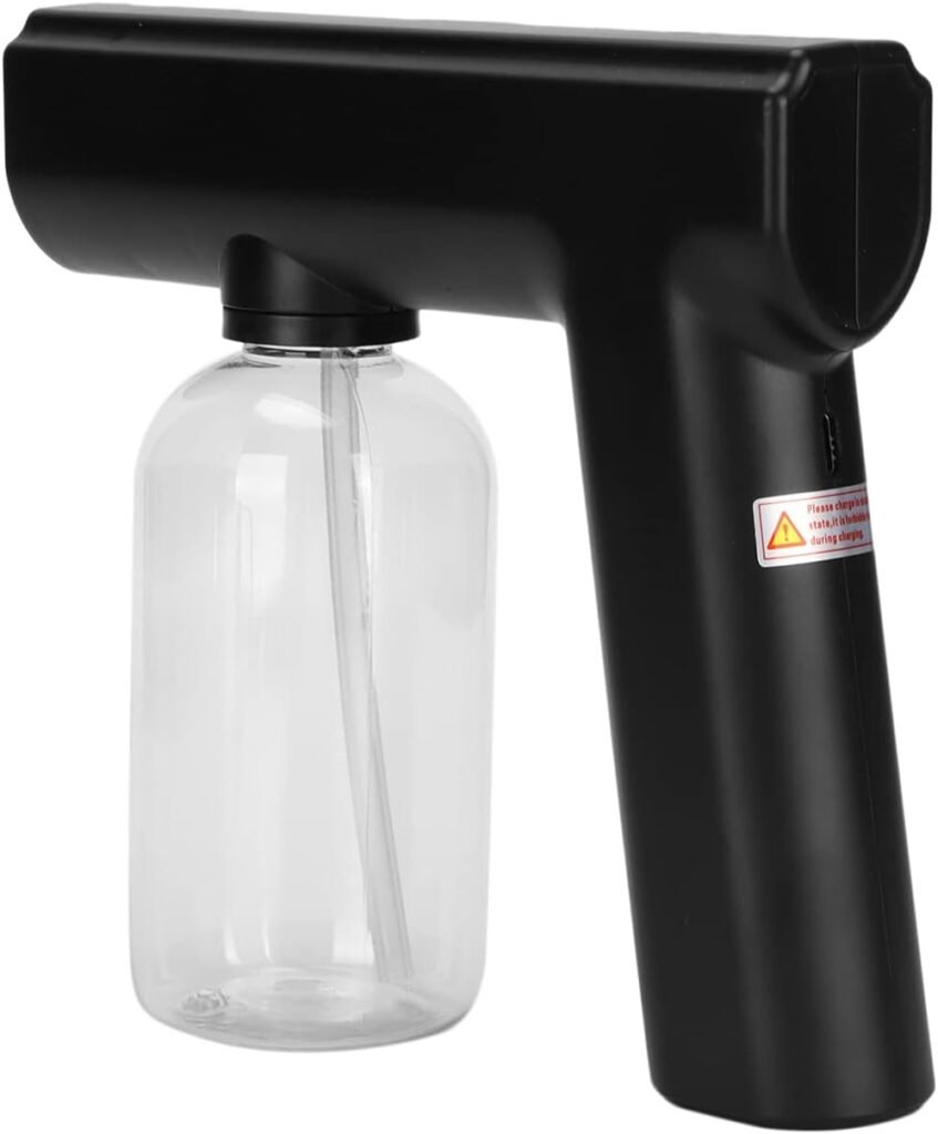 HEITIGN Electrostatic Nano Atomizer Rechargeable Cordless Sprayer Handheld Fogger Spray Machine Electric Disinfecting Mist Steam Gun Multifunctional for Home Office Car Bathroom (Black)