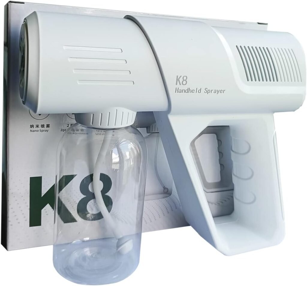 Sanitizer Sprayer,K8 Disinfectant Fogger Machine,Spray Gun with Blue Light for Touchless Sanitization
