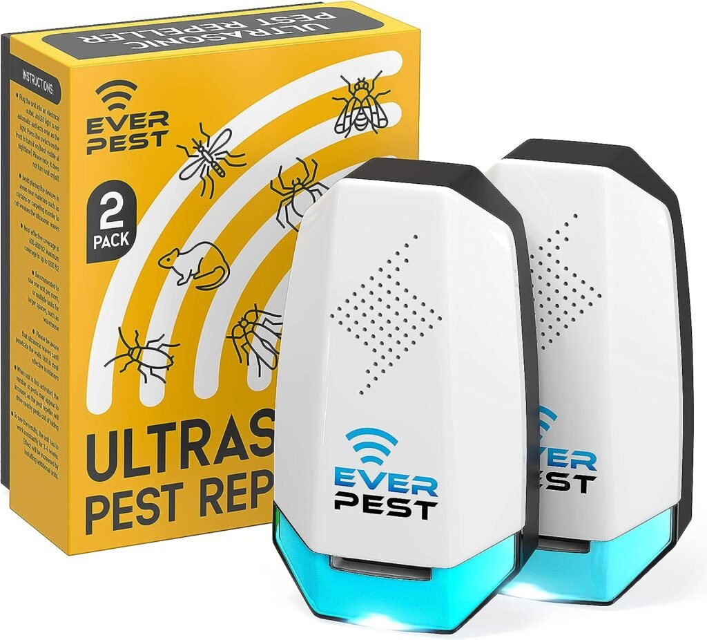 Ultrasonic Pest Repeller Plug in 2 Pack- Electronic Insect Control Defender - Roach Bed Bug Mouse Rodent Mosquito - Indoor Reject Repellent - for Cockroach Ants Mice Fly Rat Bedbug