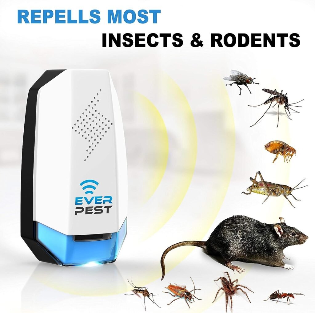 Ultrasonic Pest Repeller Plug in 2 Pack- Electronic Insect Control Defender - Roach Bed Bug Mouse Rodent Mosquito - Indoor Reject Repellent - for Cockroach Ants Mice Fly Rat Bedbug
