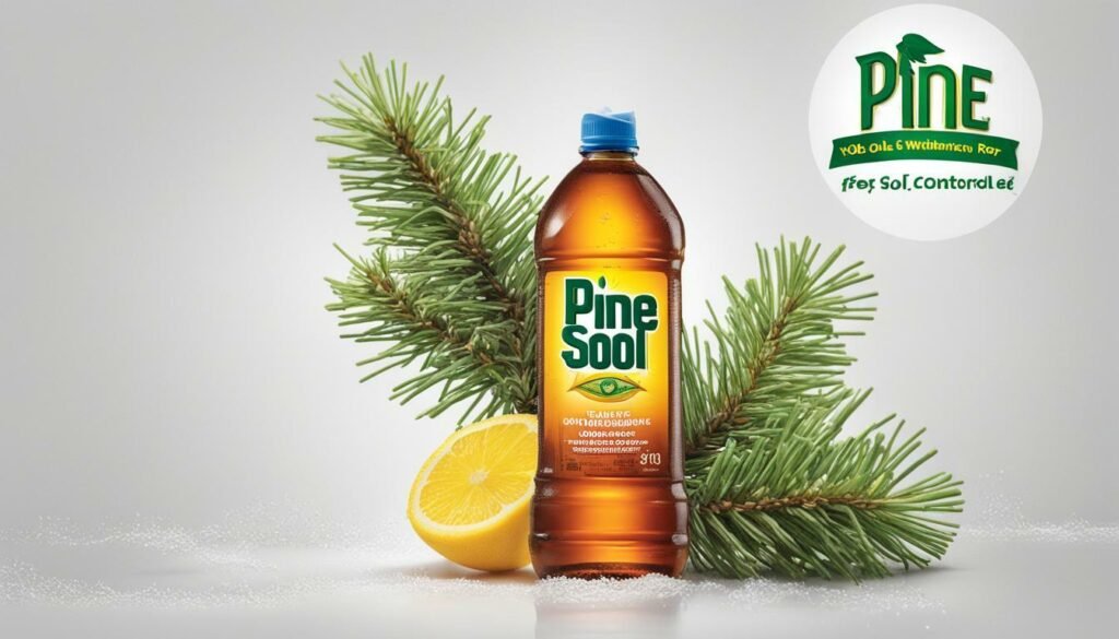 Pine Sol bottle and a spray bottle with the text 'Pine Sol for pest control'