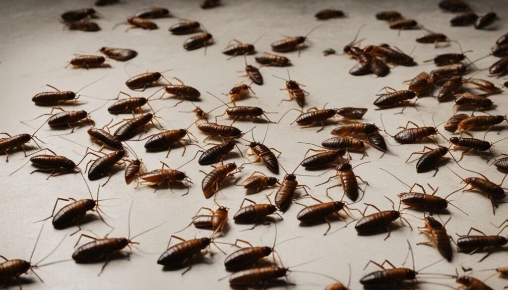 roaches crawling on the floor