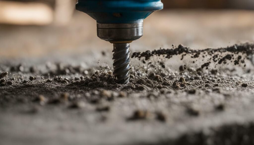 termite treatment drilling holes in concrete